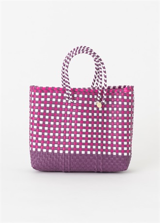 メルカドバッグ　BASKET CHECK　S　pink