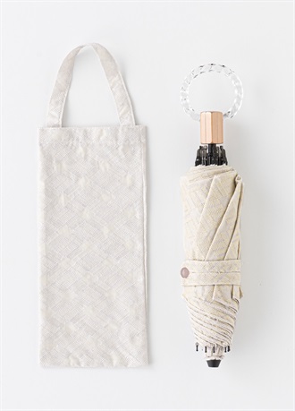 きものやまと × 大森商店　刺繍日傘（折り畳み）クリーム　楓リング
