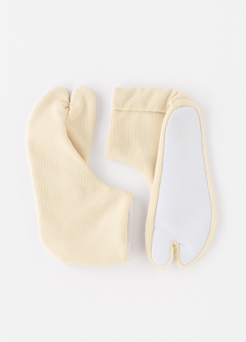 コーデュロイ足袋　生成り　S/M/L/LL