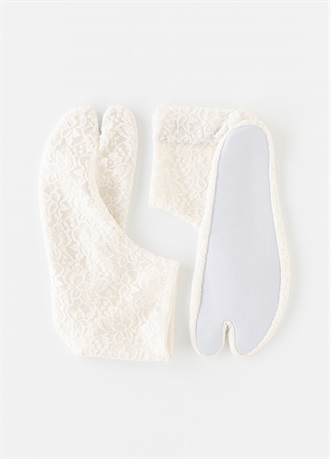おめかし足袋　フラワーレース　白（ご予約受注品）