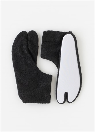 おめかし足袋　フラワーレース　黒（ご予約受注品）