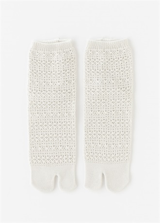 足袋ソックス　レース　パールグレー