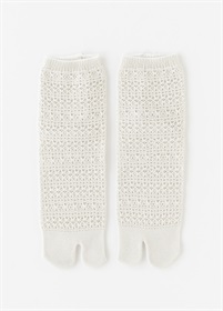 足袋ソックス　レース　パールグレー