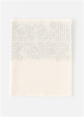 帯揚　夏絽　銀箔唐草レース　白（ご予約受注品）