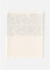 帯揚　夏絽　銀箔唐草レース　白（ご予約受注品）