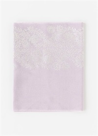 帯揚　夏絽　銀箔唐草レース　白藤（ご予約受注品）