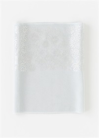 帯揚　夏絽　銀箔唐草レース　白藍（ご予約受注品）