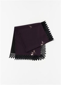 あまり布加工　3面レースショール