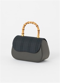 あまり布加工　竹手ハンドバッグ（かぶせにあまり布）