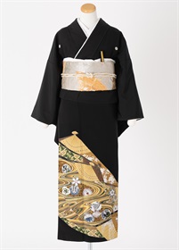 黒留袖一式レンタル　扇と鞠　L