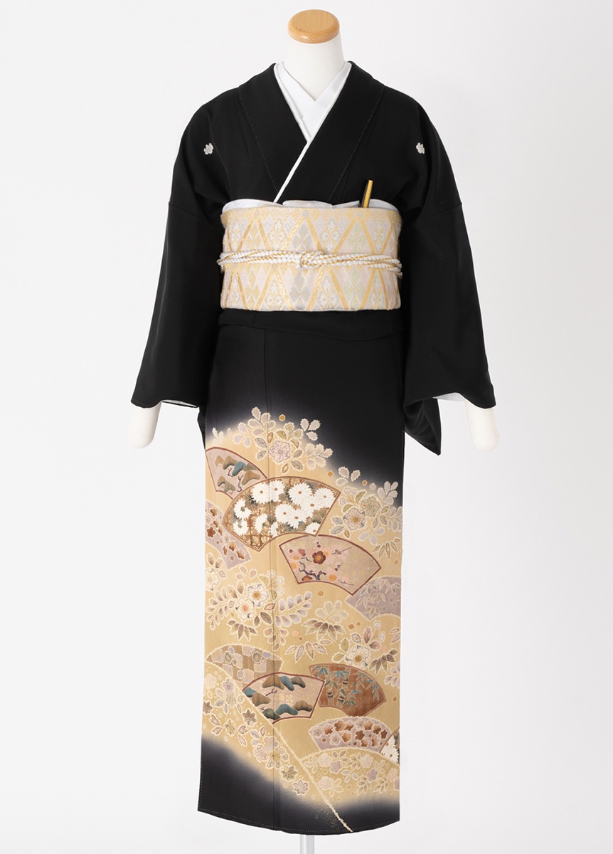 黒留袖一式レンタル　扇辻が花　L