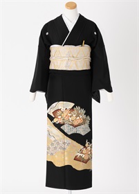 黒留袖一式レンタル　道長取り　松竹梅　L