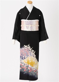 黒留袖一式レンタル　枝垂れ桜　L