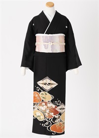 黒留袖一式レンタル　菱鶴