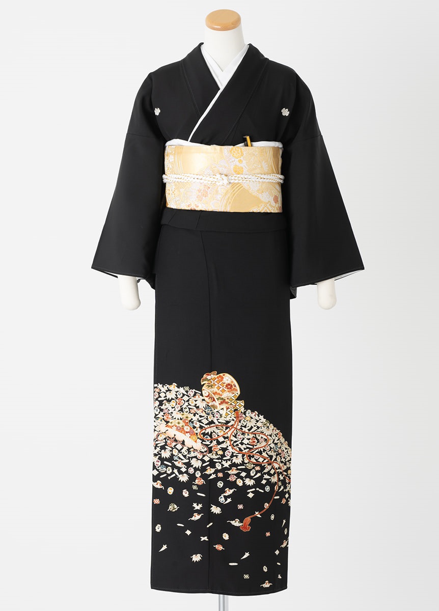 黒留袖一式レンタル　宝尽くし　L