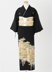 黒留袖一式レンタル すすきに鶴 M | 黒留袖レンタル | やまと