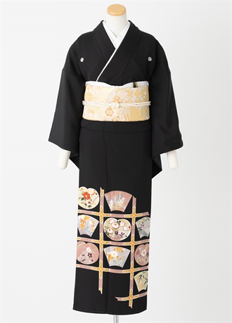 黒留袖一式レンタル　天井格子　L