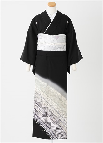 黒留袖一式レンタル　辻が花・おぼろ柄　M