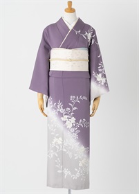 やまとオリジナル訪問着レンタル　花唐草　紫　M