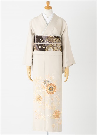 やまとオリジナル訪問着レンタル　色留袖　華紋唐草　L