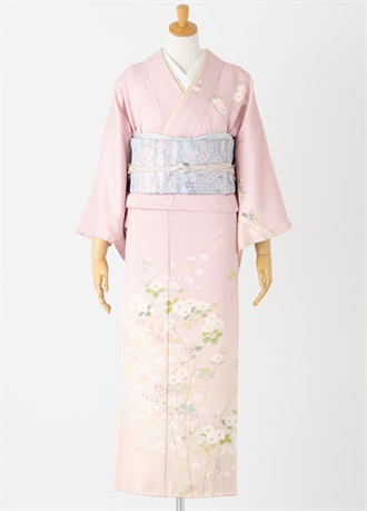 やまとオリジナル訪問着レンタル　淡ピンク　小花　M