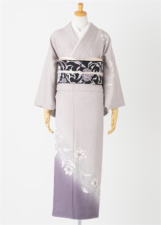 やまとオリジナル訪問着レンタル　グレー　カシミアシルク　L