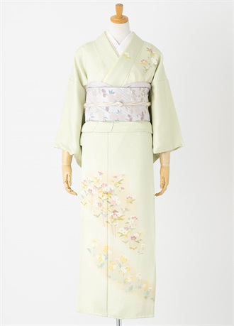 やまとオリジナル訪問着レンタル　緑　小花　L