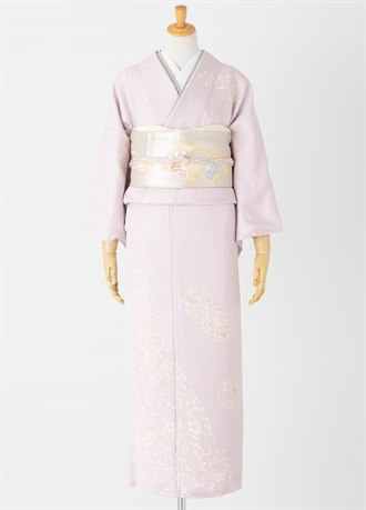 やまとオリジナル訪問着レンタル　藤色　唐草　M