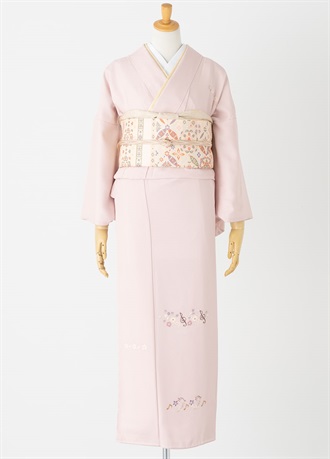 やまとオリジナル訪問着レンタル　加賀友禅　淡ピンク柚野久美子　L
