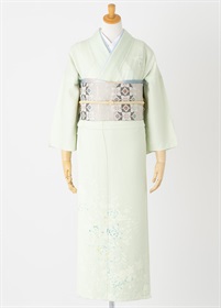 12月中 貸出不可】やまとオリジナル訪問着レンタル 黄緑 吉祥文様 小