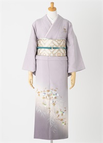 【12月末～26年1月下旬、 26年3月中貸出不可】やまとオリジナル訪問着レンタル　藤　和紙染　L