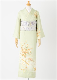 やまとオリジナル訪問着レンタル 加賀友禅 淡ピンク柚野久美子 L