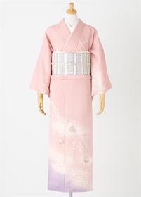 やまとオリジナル訪問着レンタル　花日和　ピンク　L
