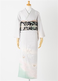 ❤️超希少 正絹 紬 訪問着 着丈160 花柄絞り淡いベージュカラー 袷 やまと やまとオリジナル訪問着レンタル 花日和 ピンク M | 訪問着レンタル