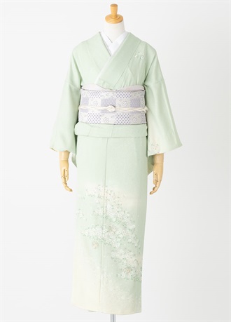 やまとオリジナル訪問着レンタル　花日和　薄緑　M