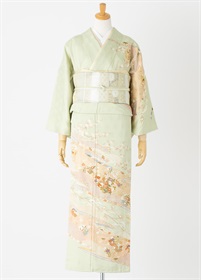 【2026年　3月下旬～4月中旬　貸出不可】やまとオリジナル訪問着レンタル　みやび古典　ヒワ色　L