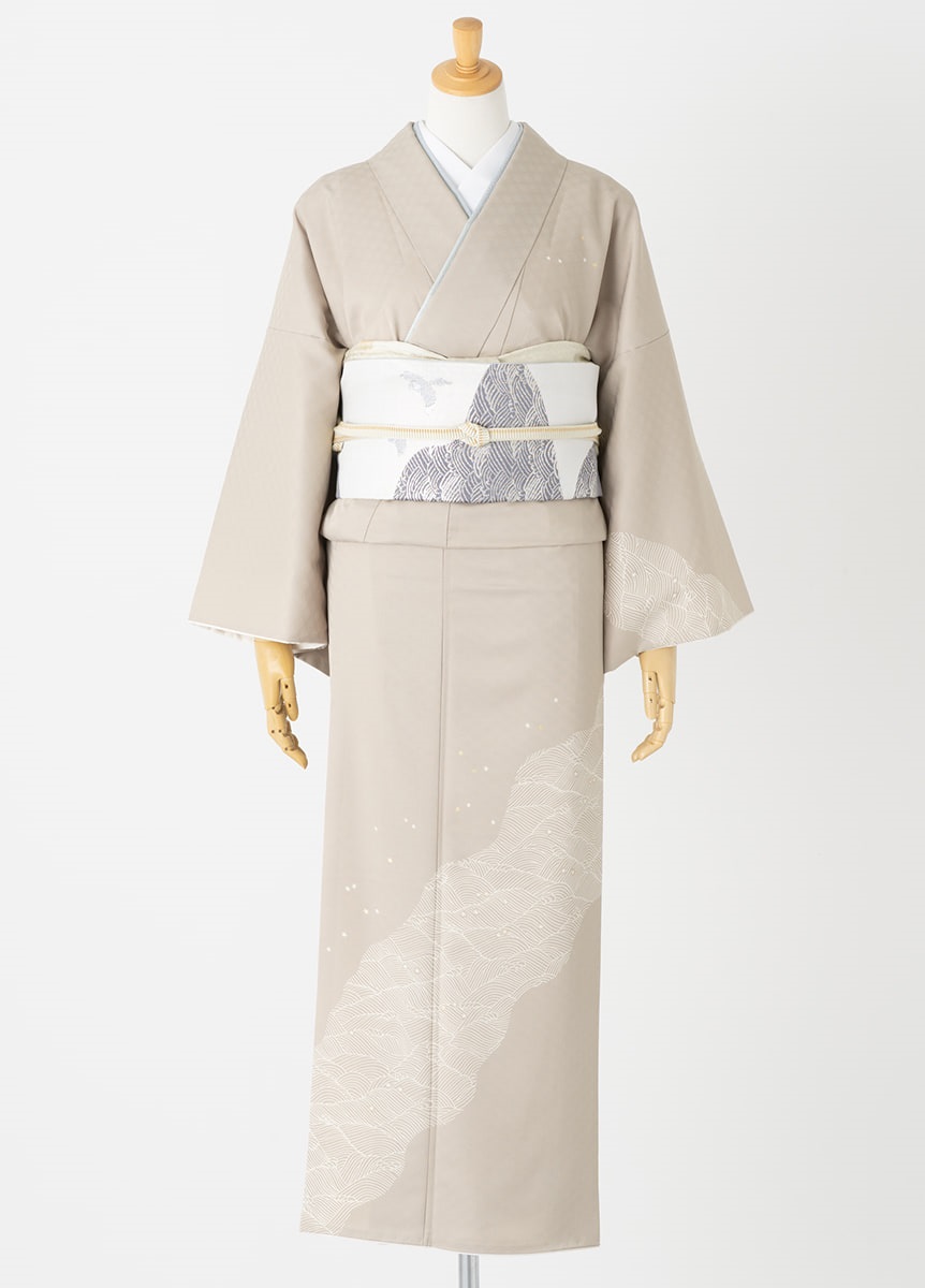 付下げ訪問着レンタル　小さな星　白亜色【天の羽　スタイル】