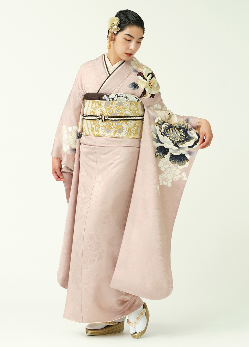 帯締 帯揚げ 飾り襟 桜色 シルク 正絹 - 和装小物