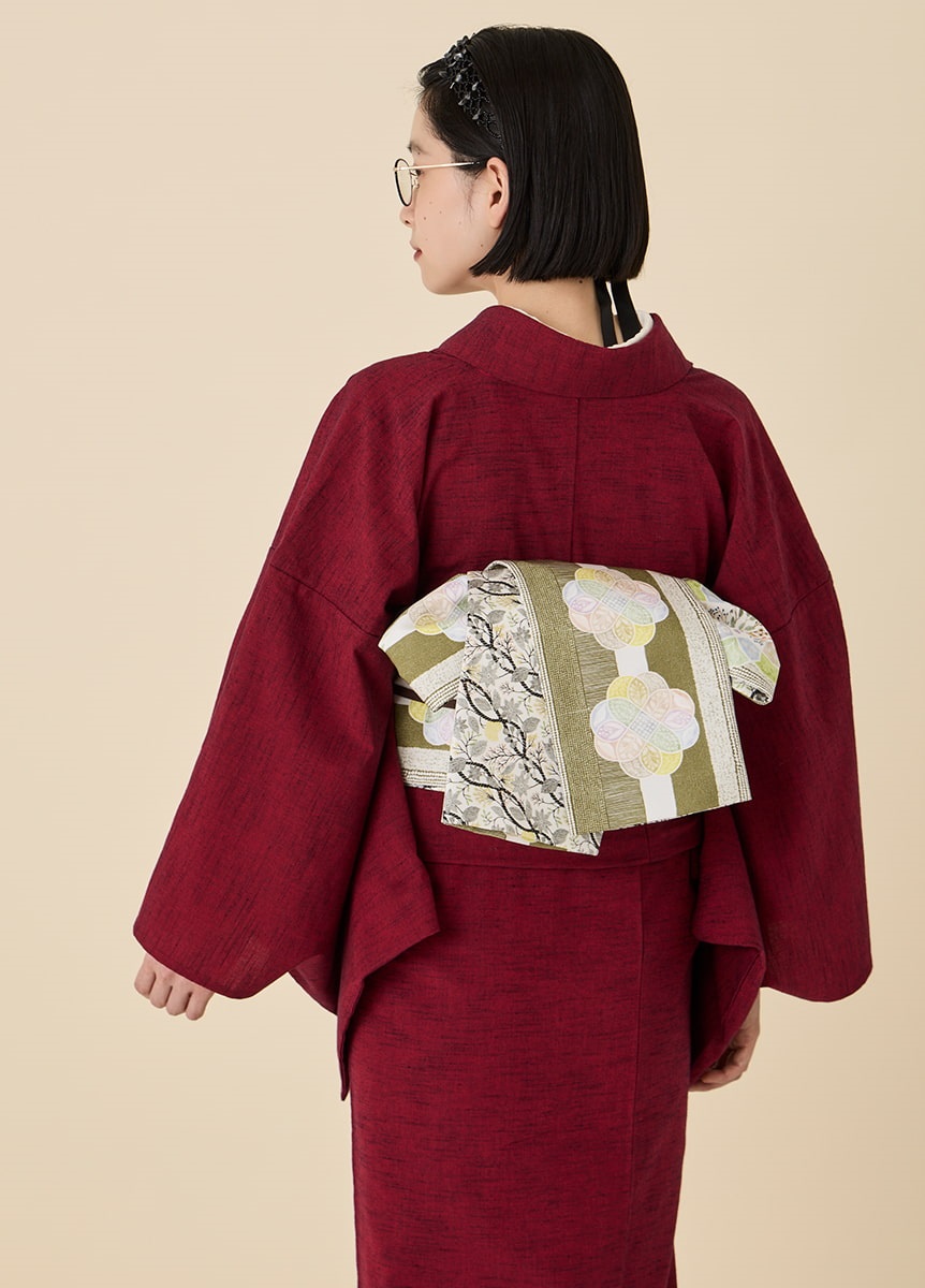 久留米絣 無地 クランベリー（ご予約受注品） | カジュアル着物
