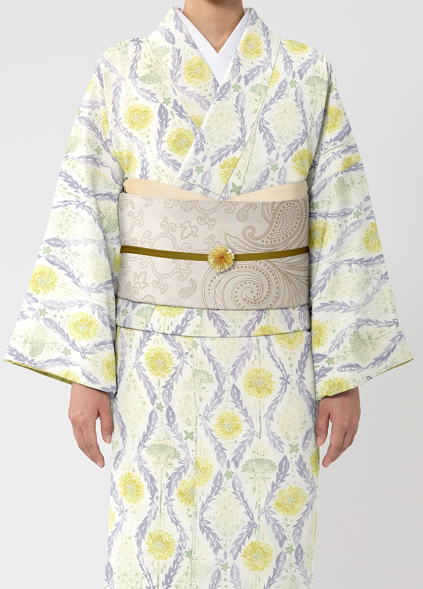 洗える着物 お仕立て付き みすずうた 星とたんぽぽ カジュアル着物 やまとオンラインストア