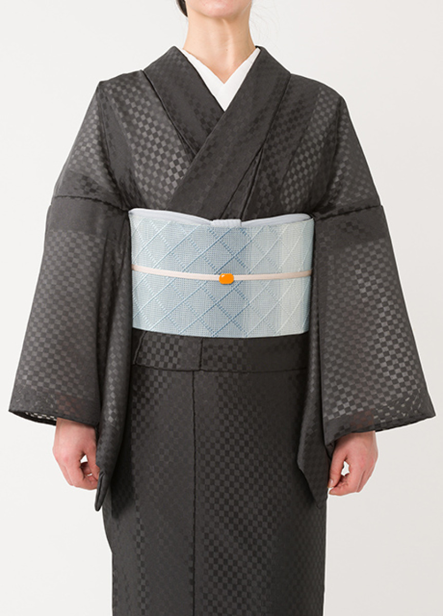 紋紗 墨黒 | 夏着物 | やまとオンラインストア 販売販売好調 SP様専用〈市松模様の紗の着物〉夏着物 透ける 織り出し 通好み 市松模様 ストール/スヌード