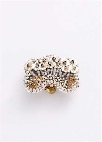 【在庫限り】帯留ブローチ　tamas　スノーボール　小・ゴールド