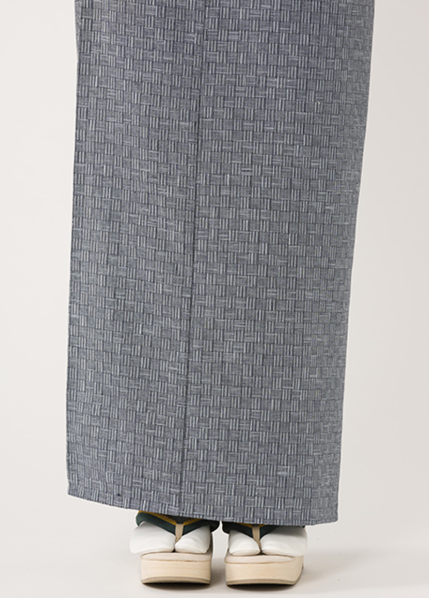 片貝木綿 網代格子 グレー | カジュアル着物 | やまとオンラインストア