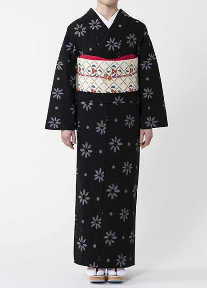 久留米絣☆新品未使用☆KIMONO MODERN しつけ糸つき-