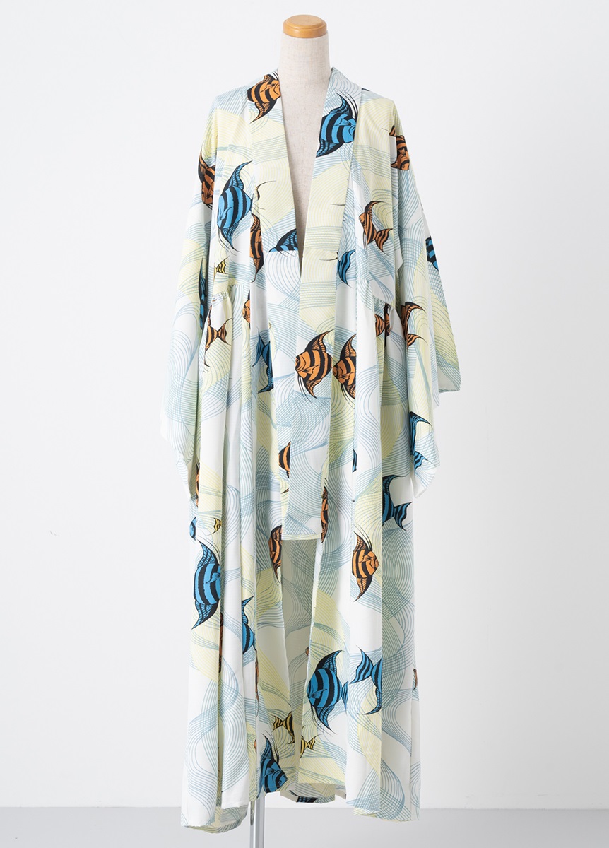 Kimono By Nadeshiko Keisuke Kanda きものドレス ギャザー お魚たち Kimono By Nadeshiko やまとオンラインストア