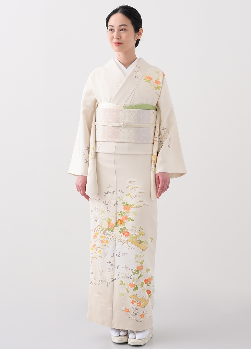 正絹 袋帯 格子 桜 洒落帯 訪問着 色無地 小紋 きもののやまと 入学式