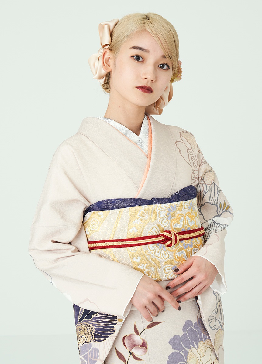 袋帯 正絹 金糸 華紋 振袖 成人式 着物 kimono AO-0329-