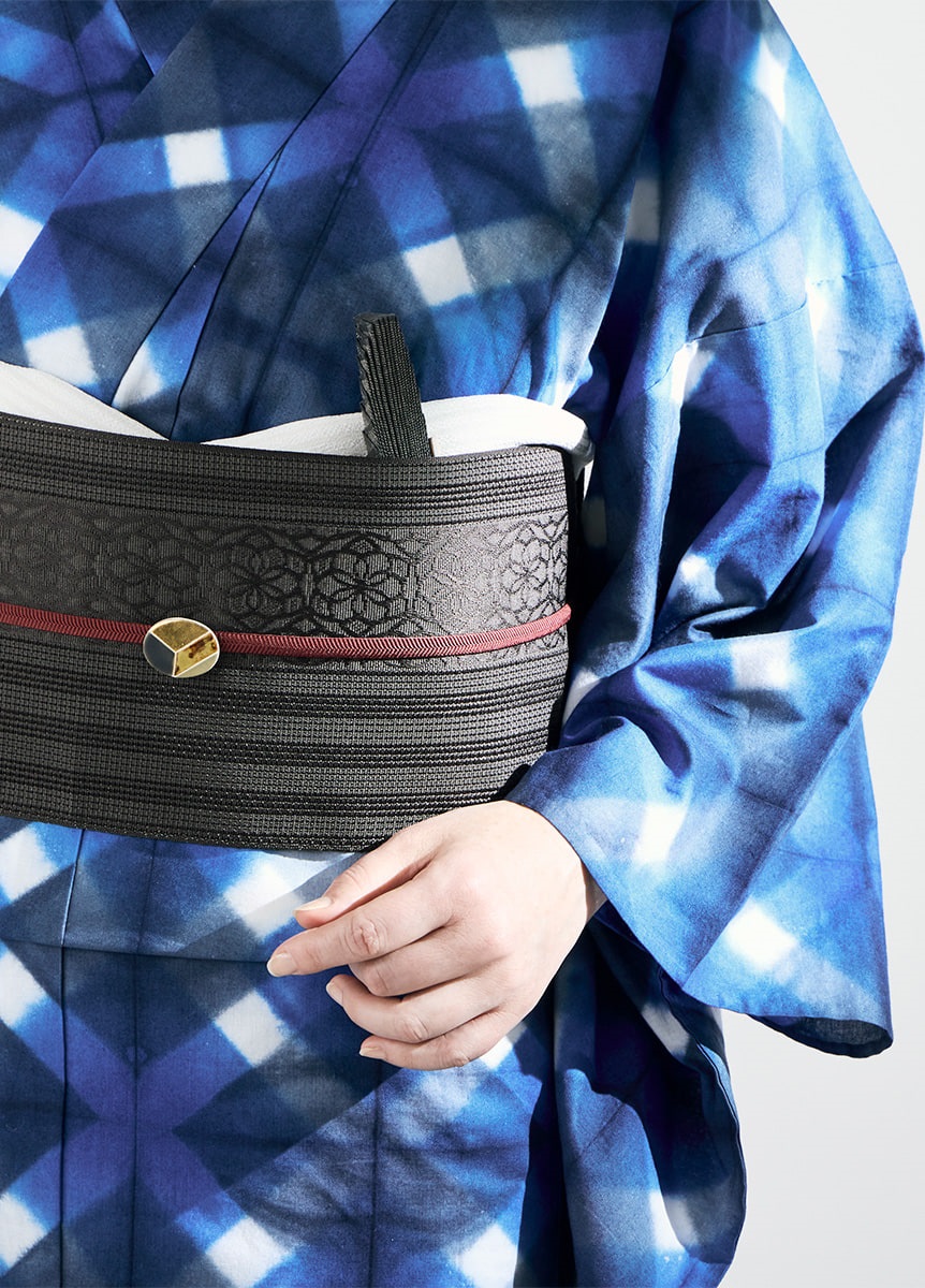 粗紗半幅帯 博多織 華切子・瑠璃色 | 帯 | やまとオンラインストア