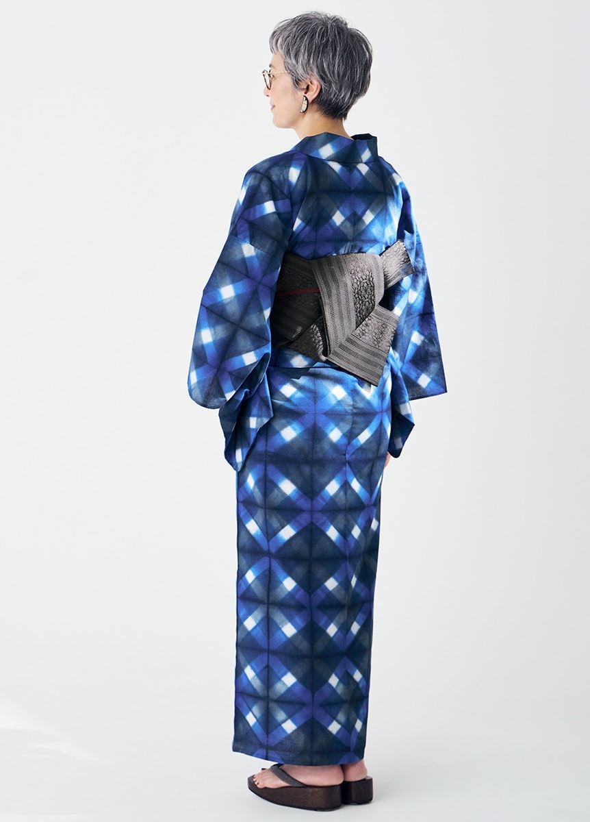 織悦 半巾織 半幅帯 スウェーデン段織山道 未使用 粗紗半幅帯 博多織 華切子・瑠璃色 | 帯 | やまとオンラインストア