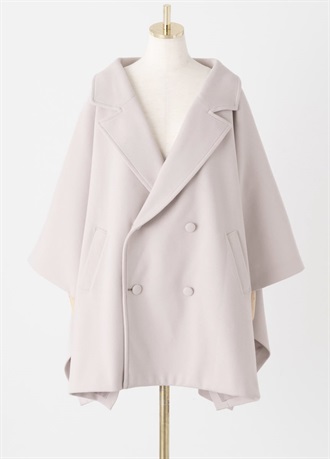 テーラードケープコート　グレー